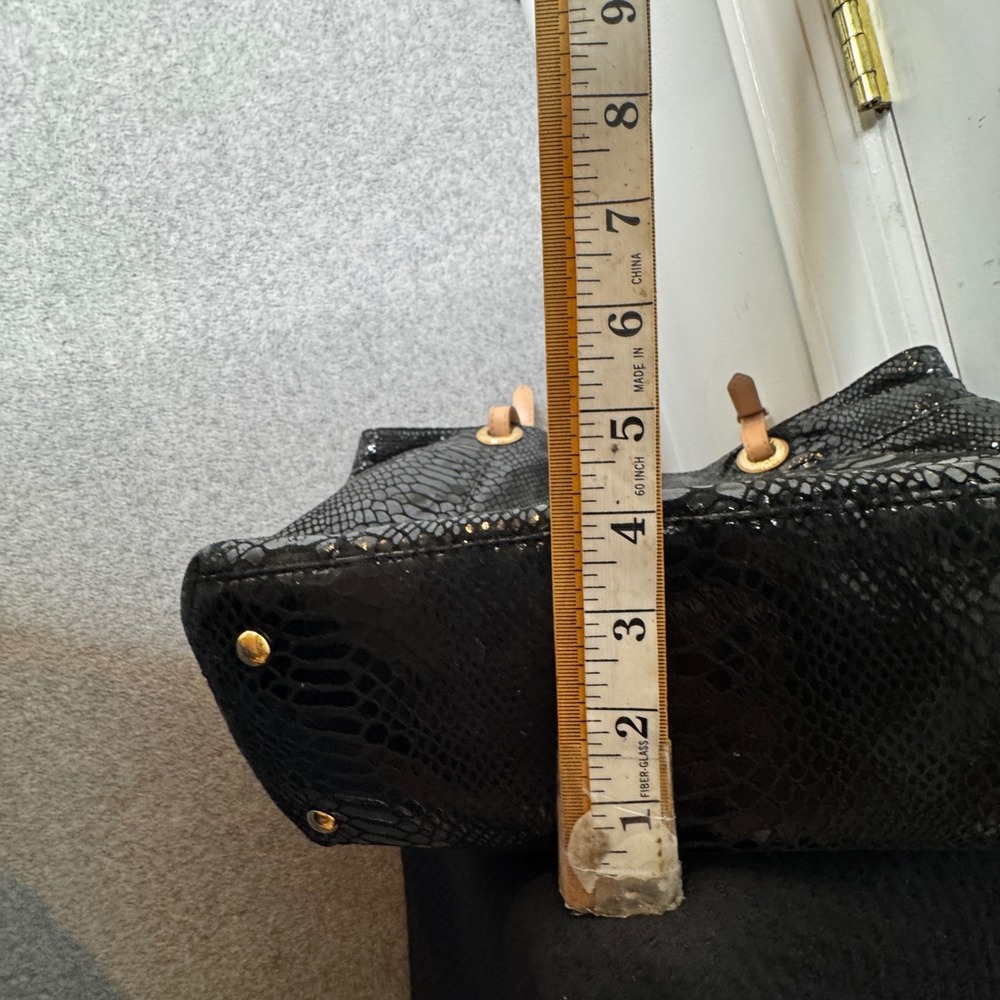 Michael Kors Black Patent Embossed Python Jet Set… - image 6